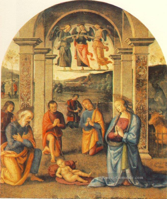 Die Presepio 1498 Renaissance Pietro Perugino Ölgemälde